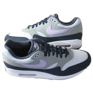 Nike Men's Air Max 1 Running Training Shoes Football Grey Lilac Purple Sizes NIB